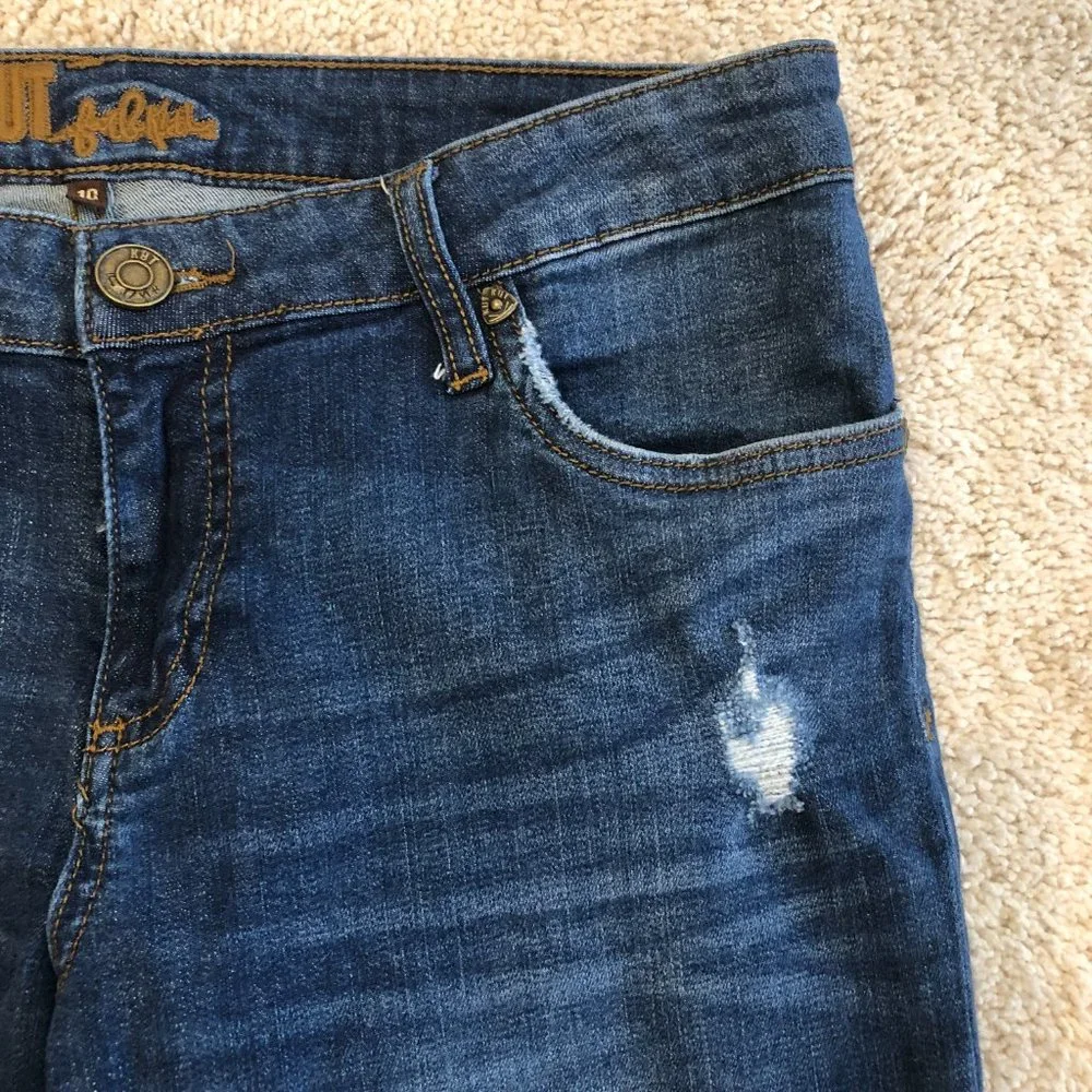 Kut From The Kloth Mid Rise Distressed Boyfriend Jeans Women's Pants - Picture 2 of 13
